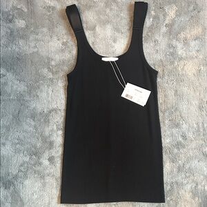 Helmut Lang black soft rib tank